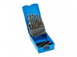 Drill set | for metal | high speed steel | 25pcs | plastic box