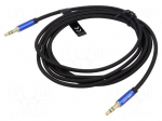 Cable | Jack 3.5mm 3pin plug,USB C plug | nickel plated | 1m | black