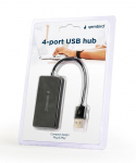 Gembird UHB-U2P4-04 interface hub USB 2.0 480 Mbit/s Black