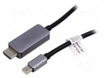 Cable | HDMI plug,mini DisplayPort plug | 1m | black | aluminium