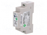 Power supply: switching | for DIN rail | 15W | 24VDC | 0&divide;630mA | OUT: 1