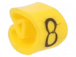 Marker: cable | Marking: 0 | 2.5&divide;5mm | PVC | yellow | leaded | PA-1 | L: 3mm