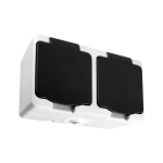 Uued tooted // Gniazdo podw&oacute;jne 2x2P+Z Schuko AQUATIC MINI IP 54 Biało-Czarne, 5 sztuk