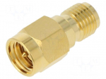 Adapter | plug | SMA male,SMA female | brass | Plating: gold