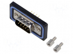 Connector: D-Sub | 5A | plug | male | PIN: 9 | straight | THT | gold-plated