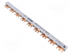 Busbar | 16mm2 | Poles: 2 | Urated: 400V | fork | Pitch: 18mm | L: 320mm | PVC