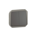 PLEXO 2 GANG 2-WAY SWITCH OR 2 GANG PUSH BUTTON - ANTHRACITE - MECHANISM
