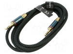 Cable | Jack 3.5mm 3pin angled plug,both sides | 1.5m | textile