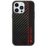 Back panel cover Audi  Audi Carbon Fiber Stripe iPhone 14 Pro 6.1" black/black hardcase AUS-TPUPCIP14P-R8/D1-BK