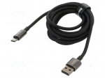 Cable | High Speed,USB 2.0 | USB A plug,USB C plug | 2m | black | 100W