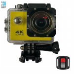 Riff SPK-1 Ultra HD 4K 16Mpix Wi-Fi Sport Camera with 2'' LCD Remote & 8x Fixation Set Yellow