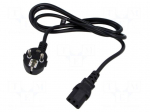 Cable | 3x0.75mm2 | CEE 7/7 (E/F) plug angled,IEC C13 female | PVC