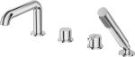 4-hole bath mixer with shower set