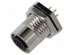 Connector: M12 | socket | PIN: 4 | female | 250V | straight | IP67 | THT