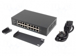 Switch Ethernet | IEC C14,RJ45 socket x16 | Gigabit Ethernet