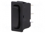 ROCKER | SPDT | Pos: 3 | (ON)-OFF-(ON) | 6A/250VAC | black | IP40 | none