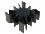 Heatsink | LED | L: 51.5mm | W: 51mm | &Oslash;: 26mm | H: 25mm | Colour: black