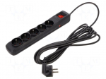 Plug socket strip: protective | Sockets: 5 | 250VAC | 10A