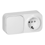 Uued tooted // Łącznik n/t jednobiegunowy + Gniazdo pojedyncze ToDo, IP20, 2P+Z, Schuko, biały