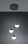 Trio Senta LED pendant 3-pc 20 cm matt black/chrome 4000K gaismeklis R33553306 4017807685824
