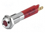 Indicator: LED | flat | red | 24VDC | 24VAC | &Oslash;6mm | 17 | connectors | 8mcd