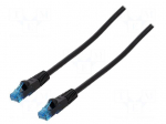 Patch cord | U/UTP | Cat: 6 | RJ45 plug,both sides | Cu | 10m | PE | black