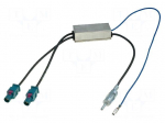 Antenna separator | DIN plug,Fakra plug x2 | Audi,Seat,&Scaron;koda,VW
