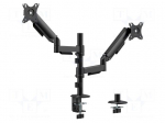 Holder | 9kg | 17&divide;32" | black | Arm len: 526mm | monitor x2