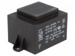 Transformer: encapsulated | 12VA | 230VAC | 15V | 800mA | Mounting: PCB
