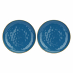 Set of 2 Concerto Blu Avio Round Platters - Navy Blue, 32 cm