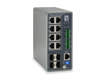 LevelOne TURING 12-Port L3 Lite Managed Gigabit Industrial Switch, 8 PoE Outputs, 240W, 802.3at/af PoE, 4 x SFP, -40&deg;C to 75&deg;C