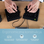 R-Go Tools Ergonomic keyboard R-Go Split Break v2 with break software, ergonomic split keyboard, QWERTY (US), Wired, black