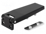 Hinge | L: 85mm | zinc and aluminium alloy | black | H: 34mm