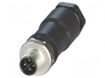 Connector: M12 | plug | PIN: 4 | 630V | straight | IP67 | screw terminal