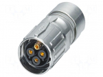 Connector: M17 | plug | ST | PIN: 4 | 630V | 25A | shielded | IP67 | 3+PE
