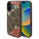 Guess GUHMP16SP4ROPEMCW Hardcase 4G Flowers Print MagSafe for iPhone 16 6.1" / brown