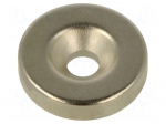 Magnet: permanent | NdFeB | 47N | &Oslash;: 17.5mm | H: 4mm | with hole | ring