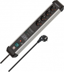 Brennenstuhl Premium Protect Line 4-way, power strip (black/silver, 60,000 A surge protection, 3 meters)