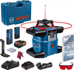 Bosch cordless rotation laser GRL 600 CHV Professional, 18V, with holder (blue, battery ProCORE18V 4.0Ah, case, red laser line)