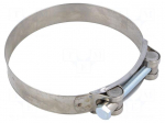 T-bolt clamp | W: 24mm | Clamping: 113&divide;121mm | chrome steel AISI 430