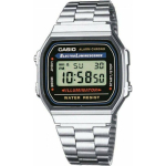 CASIO A168WA unisex digikell roostevabast terasest rihmaga, silver