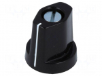 Knob | with flange,with pointer | plastic | &Oslash;shaft: 4mm | black