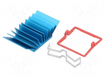 Heatsink: extruded | grilled | BGA | blue | L: 27mm | W: 27mm | H: 12.5mm