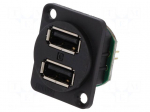 Socket | USB A | for panel mounting,countersunk screw hole,screw