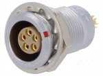 Connector: circular | Series: 0B | socket | female | soldering | PIN: 5