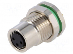 Connector: M8 | female | PIN: 3 | for panel mounting,front side nut