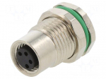 Connector: M8 | female | PIN: 4 | straight | for panel mounting | socket