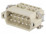 Connector: HDC | contact insert | male | DA | PIN: 10 | 10+PE | size D10A