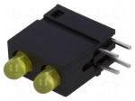 LED | in housing | yellow | 3mm | No.of diodes: 2 | 20mA | 40&deg; | 2.1V | 25mcd
