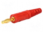Plug | 4mm banana | 10A | 60VDC | red | Max.wire diam: 2.8mm